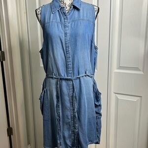 A New Day Simple Blue Jumper Pockets Tie XL